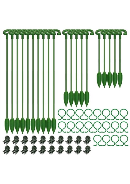 60 Parça Bitki Destek Seti - 20 Paket Çiçek Bitki Kazıkları Çubukları (3 Boyut) (Yurt Dışından)
