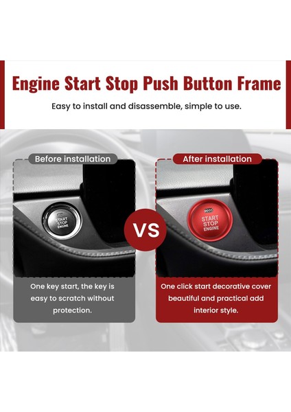 Mazda 3 6 Cx-3 Cx-5 Cx-9 Mx-5 Için 2 Parça Motor Çalıştırma Düğmesi ve Halkası (Yurt Dışından) indirimleri