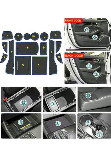 2022+ Honda Civic 11. Nesil Kapı Yuvası Minderi Kaymaz, Mavi (Yurt Dışından) fırsatları