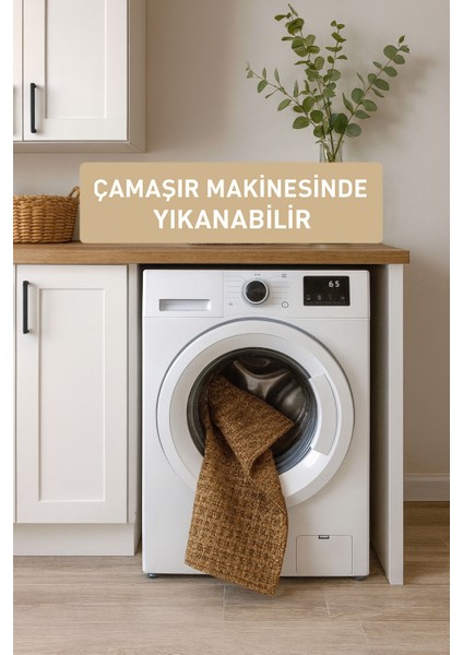 Bej Jüt Sisal Kaymaz Taban Hasır Dokuma Yıkanabilir Yolluk Salon Koridor Mutfak Halısı fiyatları