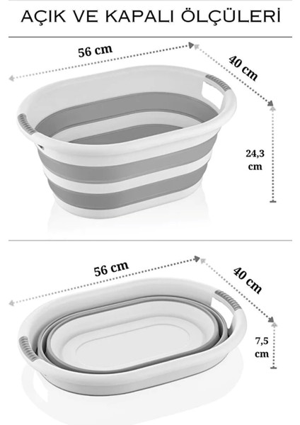Katlanabilir Çamaşır Sepeti 26 Lt – Pratik Çamaşır Selesi - Taşınabilir, Yer Kaplamaz indirimleri