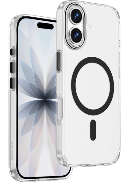 Apple iPhone 17 Uyumlu Kılıf Leke Bırakmaz Şeffaf Renkli Magsafe Halkalı Kapak