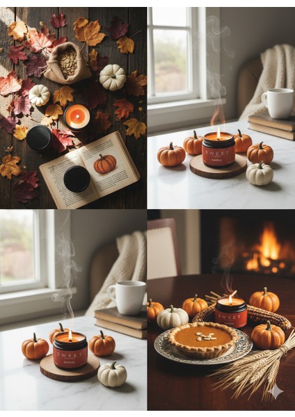 Sweet Pumpkin – Özel Tasarım Balkabağı Kokulu Mum (250GR) Doğal Vegan Soya Wax | Ahşap Fitil | Özel Cam Kavanoz indirimleri