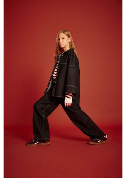 Kız Çocuk Wide Leg Geniş Paça Jean Pantolon G2447A825AU fiyatları