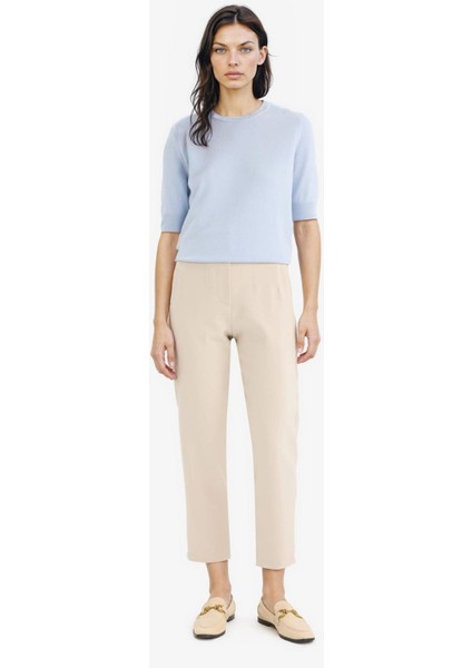 Regular Fit Bisiklet Yaka Basic Düz Kısa Kollu Triko Kazak D6272AX25SM fiyatları