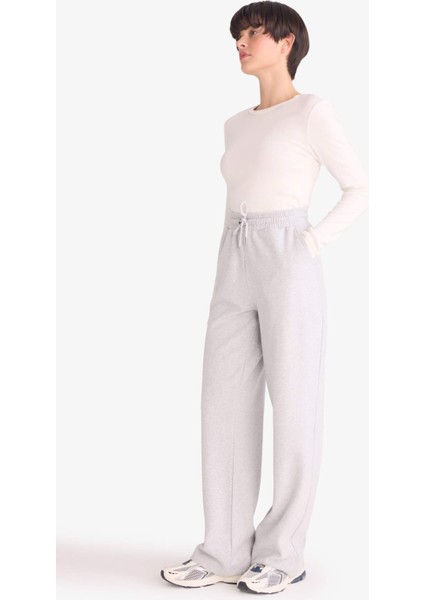 Wide Leg Beli Bağcıklı Cepli Eşofman Altı