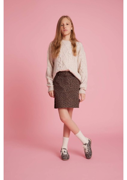 Kız Çocuk Leopar Desenli Etek G3784A825WN