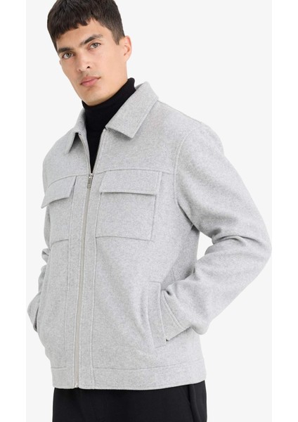 Slim Fit Dar Kesim Polo Yaka Astarlı Fermuarlı Cepli Kışlık Mont F0461AX25AU modelleri