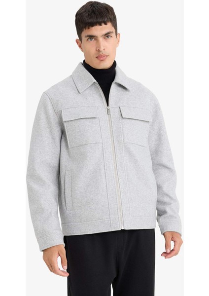 Slim Fit Dar Kesim Polo Yaka Astarlı Fermuarlı Cepli Kışlık Mont F0461AX25AU indirimleri