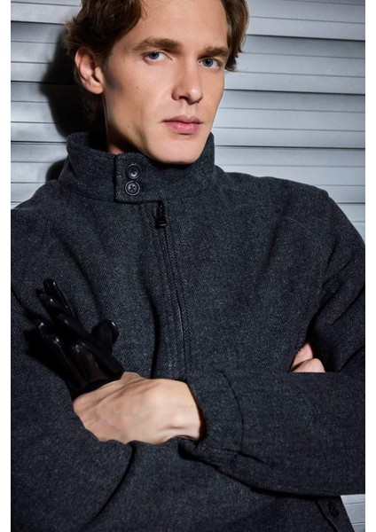 Regular Fit Dik Yaka Cepli Fermuarlı Astarlı Mont F0683AX25WN fiyatları