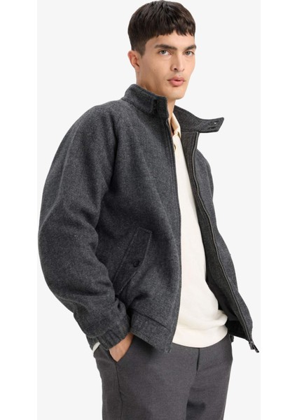 Regular Fit Dik Yaka Cepli Fermuarlı Astarlı Mont F0683AX25WN