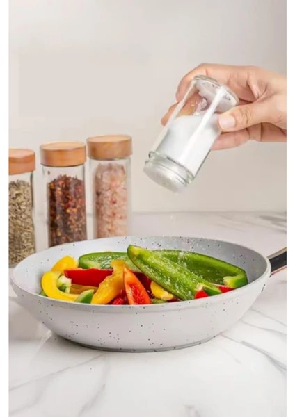 Doğal Bambu Kapaklı 2’li Yuvarlak Cam Tuzluk ve Baharatlık Seti fiyatları