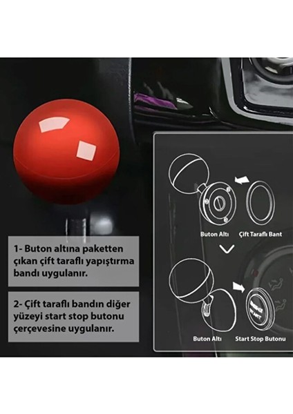 Oto Start Stop Kapağı Motor Çalıştırma Joystik Düğmesi Tek Hareket Motor Başlatma ve Durdurma Yeşil fiyatları