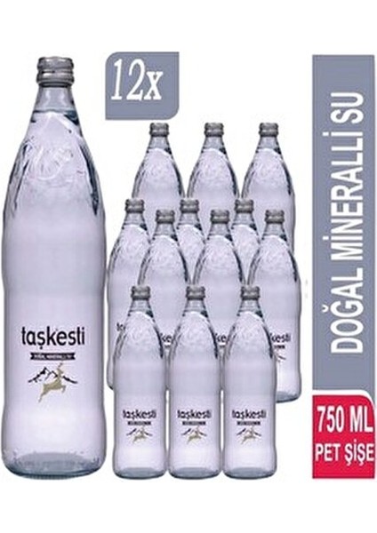 Cam Şişe Su 0,750 ml 12 Adet Vitamin ve Mineral Zengin İçerik ile Enerji Verir fiyatları