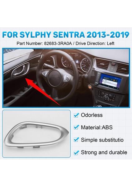 Nissan Sylphy 2013-2019 Için 82683-3RA0A Sol Iç Kapı Kolu Kapağı (Yurt Dışından) indirimleri