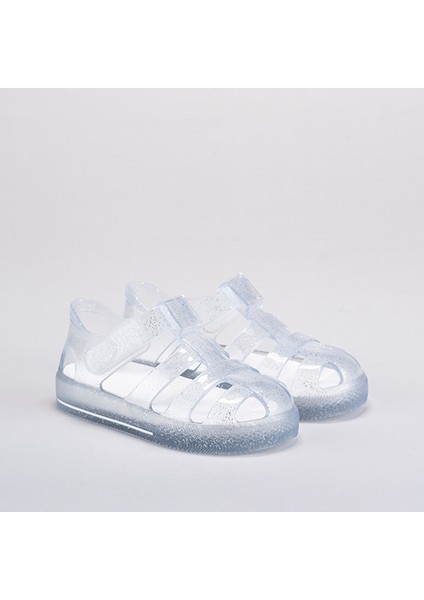 Star Glitter Unisex Çocuk Beyaz Sandalet