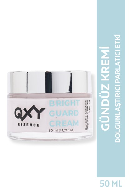 Bright Guard Cream - 50 SPF Uva/Uvb Filtreli Pembe Hızlı Emilen Nemlendirici Gündüz Kremi - Centella Asiatica + Peptit Complex - Cam Kavanoz 50 ml