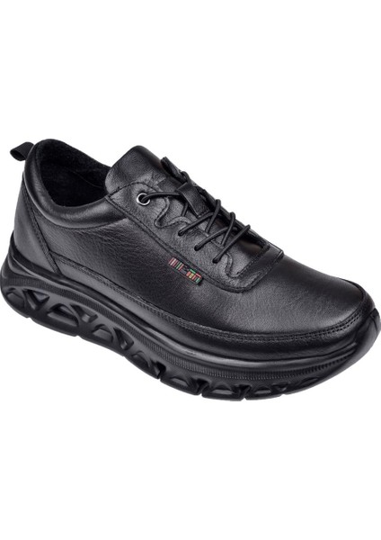 Hakiki Deri Comfort Lastikli Kadın Ayakkabı VOY-416 Siyah