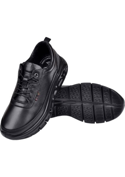 Hakiki Deri Comfort Lastikli Kadın Ayakkabı VOY-416 Siyah indirimleri