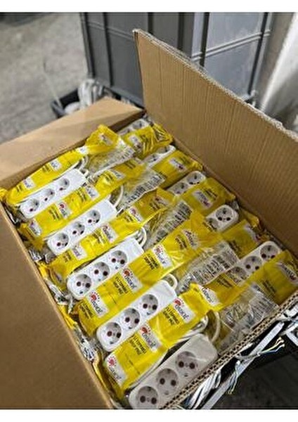 3'lü Topraklı Grup Priz 5 Metre Uzunlukta Anahtarsız Kullanım İçin Uygun Fiyatlı indirimleri