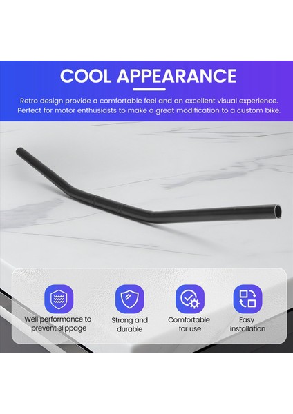 Honda Için 7/8 Inç Motosiklet Gidonu 22 mm Siyah Düz Çubuk (Yurt Dışından) indirimleri