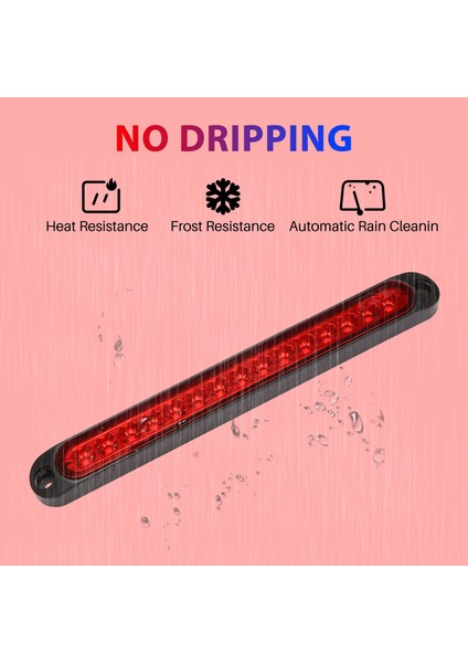 10 Inç Kamyon ve Karavan Römork Işık Çubuğu 15 LED Üçüncü Fren Lambası Kırmızı (Yurt Dışından) modelleri