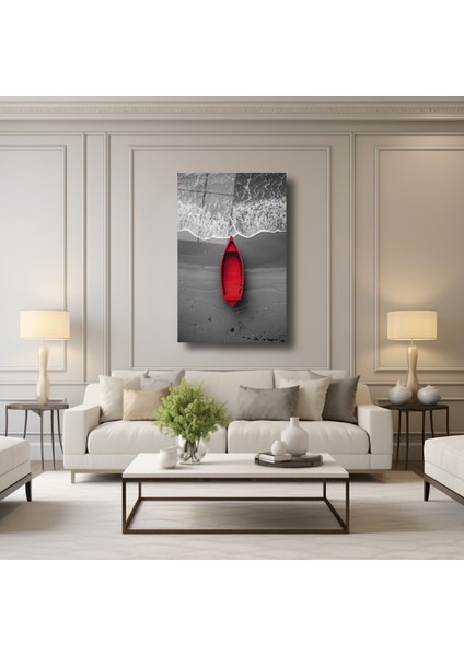 Kırmızı Kayık - Cam Tablo - DEG0178 modelleri