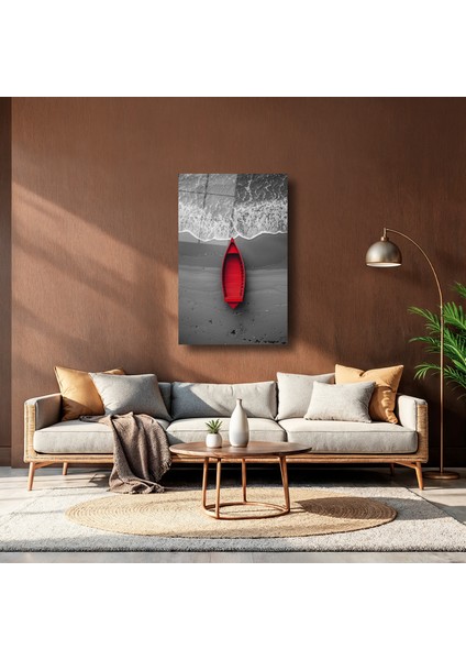 Kırmızı Kayık - Cam Tablo - DEG0178 indirimleri