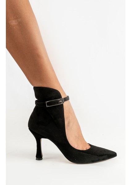 Topuklu Gri Süet Kadın Açık Bot Bilekten Ayarlanabilir Tokalı Model fiyatları