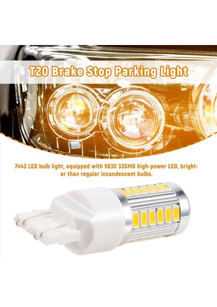 7443, T20 LED Ampuller Amber Sarı 900 Lümen Sinyal Lambası Ampulü (Yurt Dışından) fırsatları