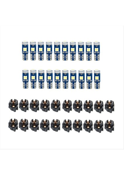 20 Adet T5 LED Araç Gösterge Paneli Gösterge Işığı, 3030-3SMD-MAVI (Yurt Dışından)