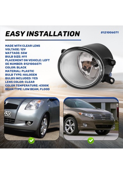 Toyota Corolla Avensis Camry Ractis Verso (Sol) Sis Farı (Yurt Dışından) indirimleri