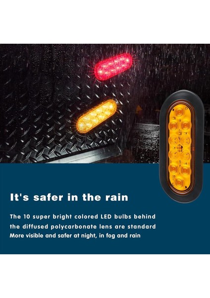 Araba Oval 10 LED Ampul Fren Lambaları Sarı (Yurt Dışından) indirimleri