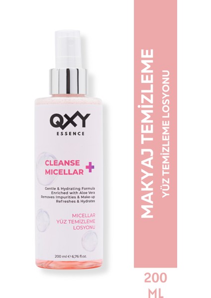 Cleanse + Micellar - Misel Su - Aloe Vera Içerikli Yüz & Makyaj Temizleme Losyonu -Durulama Gerektirmez -Sprey Formunda - 200ML