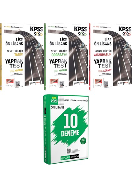 Lise Ön Lisans Tarih Coğrafya Vatandaşlık Çek Kopart Yaprak Test - 2026 Kpss Ön Lisans Çözümlü 10 Deneme