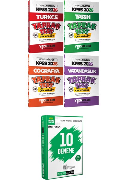 Kpss 2026 Türkçe Tarih Coğrafya Vatandaşlık Yaprak Test Çek Kopart - 2026 Kpss Ön Lisans Çözümlü 10 Deneme