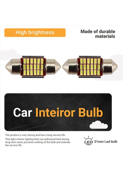 Adet C5W C10W 31MM 3014 18SMD Festoon Plaka Lambası 12V (Yurt Dışından) fırsatları