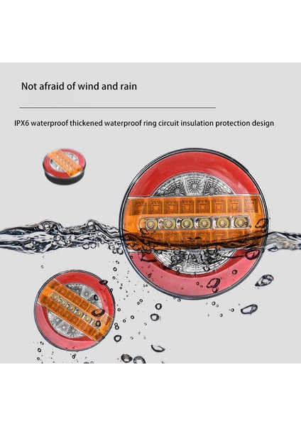Inç Römork Dinamik Arka Lambası 24V LED Kamyon Fren Lambası LED Yuvarlak (Yurt Dışından) indirimleri
