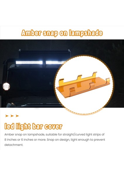 20 Inç Amber Snap-On Lens Kapağı 6 Inç + 8 Inç LED Işık Çubuğu Için (Yurt Dışından) indirimleri