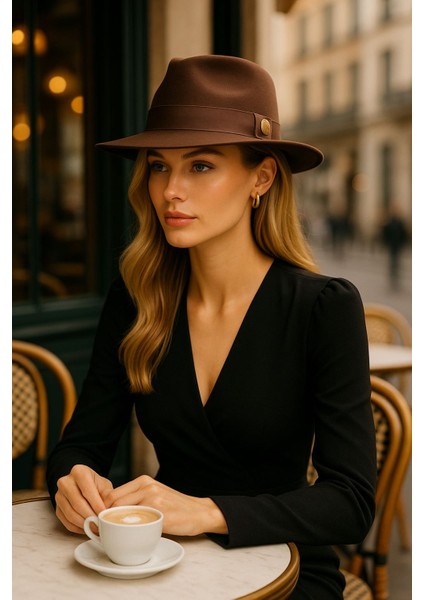 Kahverengi Kadın Panama Şapka modelleri