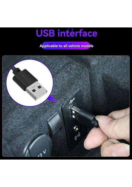 Evrensel Araba Lambası Atmosfer Işıkları USB Yeniden Takma Lambası D (Yurt Dışından) fiyatları