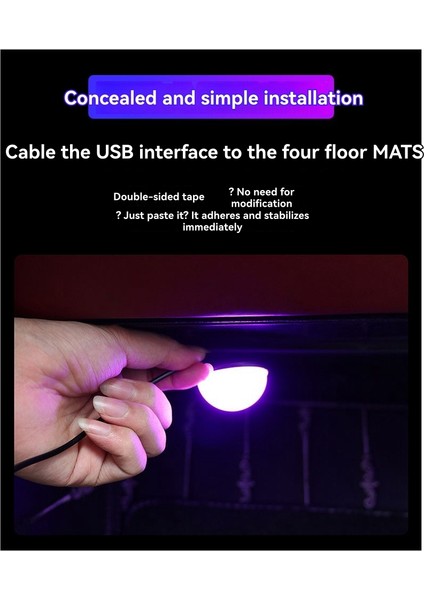 Evrensel Araba Lambası Atmosfer Işıkları USB Yeniden Takma Lambası D (Yurt Dışından) indirimleri