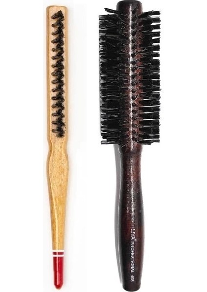 Liva 408& 690 Profesyonel Yanmaz Set Topuz Saç Fırçası-2'li modelleri