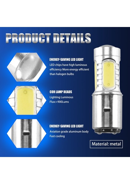 12V BA20D H6 4 Cob LED Beyaz Ampul Moped Atv Farı Için (Yurt Dışından) indirimleri