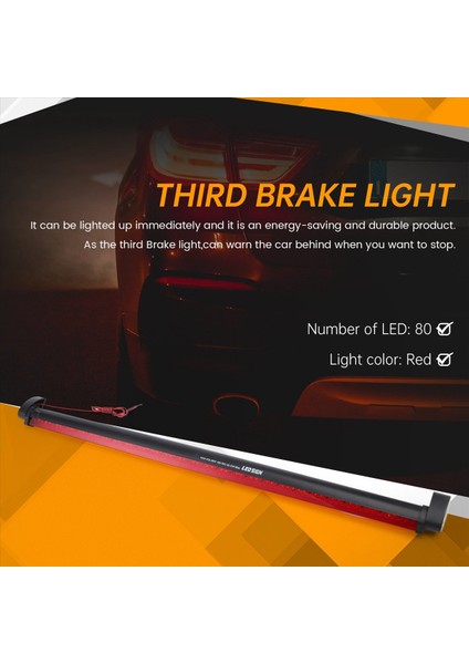 1 Adet Evrensel Kırmızı 80 LED Araç Üçüncü Fren Lambası Arka Stop Lambası (Yurt Dışından) fırsatları