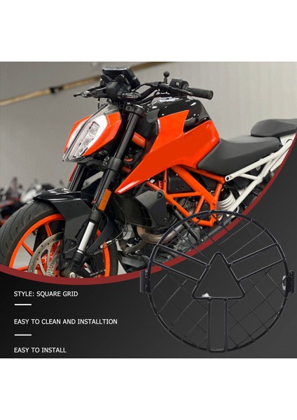 Motosiklet Far Abajuru Siyah Kabuk Yuvarlak Far Izgarası (Yurt Dışından) fırsatları