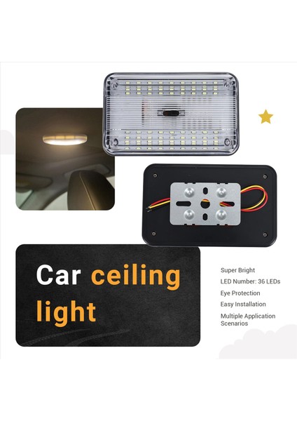 Araba Iç Aydınlatması 36 LED Tavan Okuma Lambası (Yurt Dışından) indirimleri
