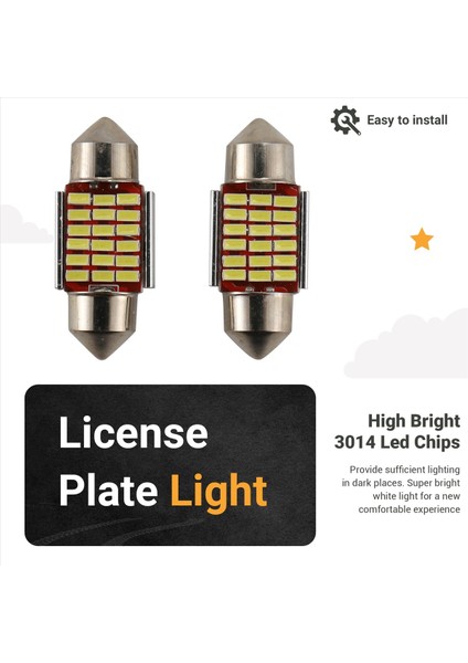 Adet C5W C10W 31MM 3014 18SMD Festoon Plaka Lambası 12V (Yurt Dışından) indirimleri