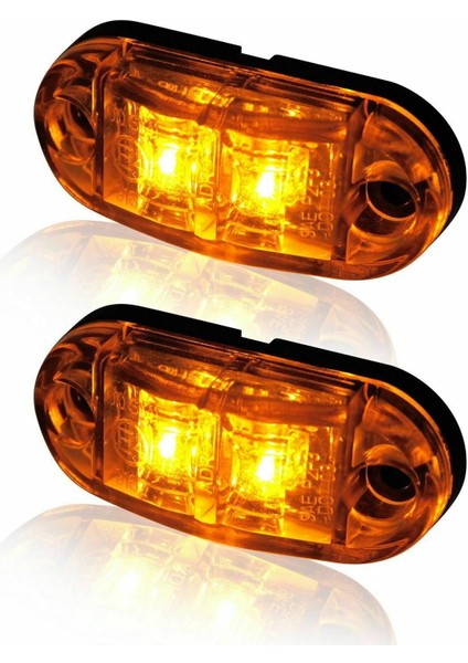 5x Amber+5x Kırmızı LED Araba Kamyon Römork Karavan Oval 2,5 Inç Işaret Işığı (Yurt Dışından) modelleri