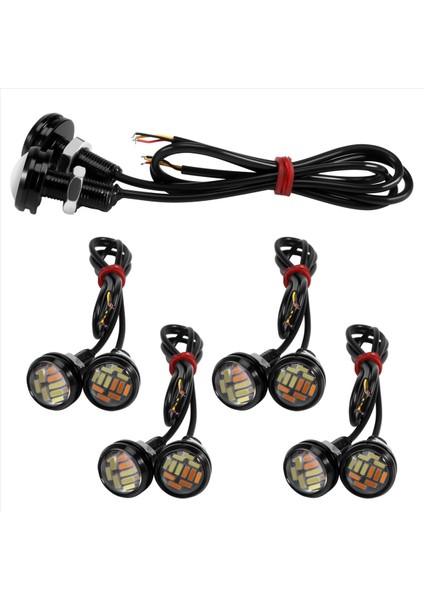 10 Adet 12V 23MM Çift Renkli Switchback 4014 Smd 12 LED Drl Dönüş Lambası (Yurt Dışından) fiyatları